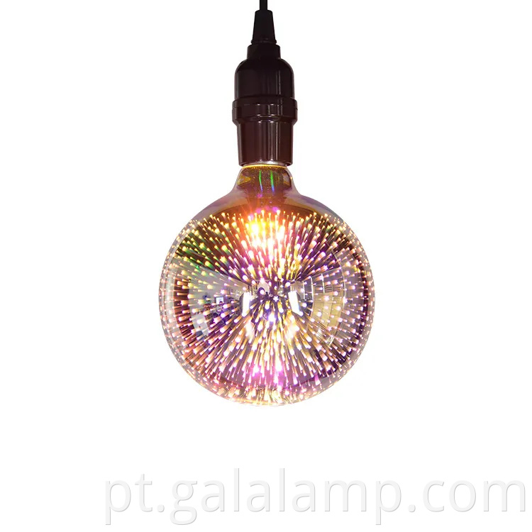 Lâmpadas lideradas por vidro 3D coloridas para exibição festiva de fogos de artifício